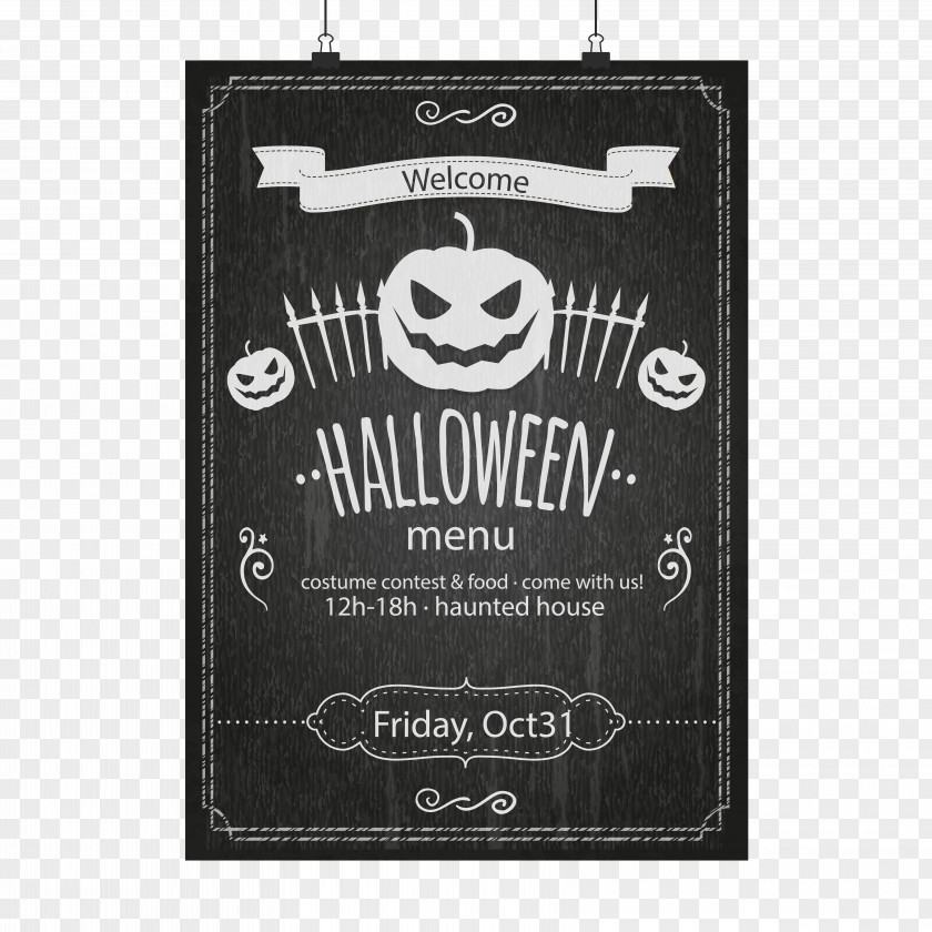 Vector Halloween Party Menu Design Poster PNG