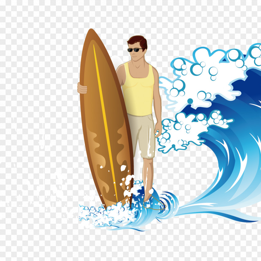 Vector People Surfing The Great Wave Off Kanagawa Wind PNG