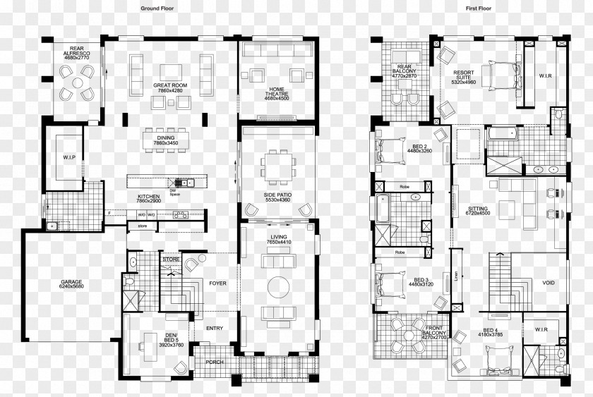 Courtyard House Plan Storey Floor Interior Design Services PNG