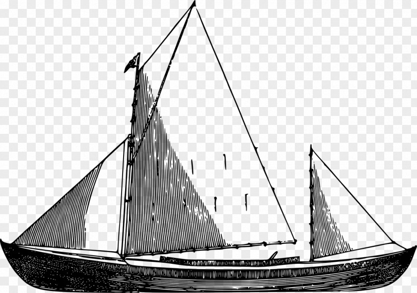 Sail Brigantine Schooner Caravel Barque PNG