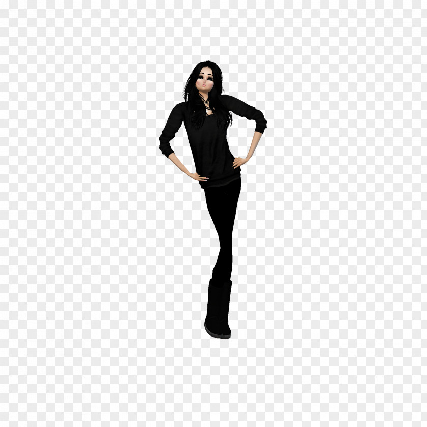 Imvu Icon Leggings Shoulder Sleeve Costume Black M PNG