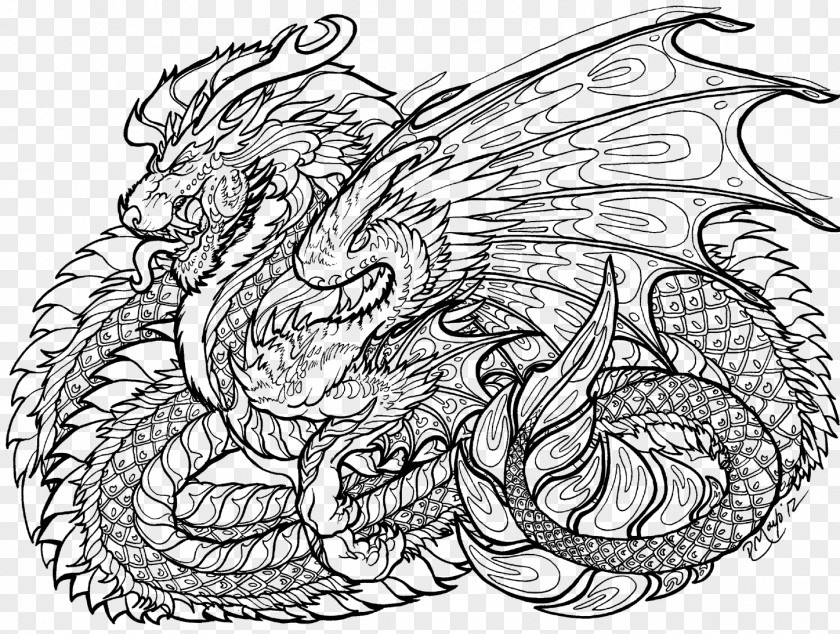 Dragon Coloring Book Chinese Child Adult PNG