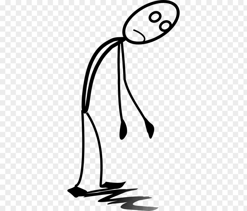 Stick Figure Feeling Tired Clip Art PNG