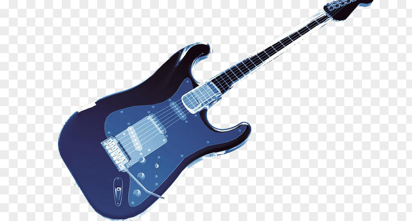 A Blue Electric Guitar PNG