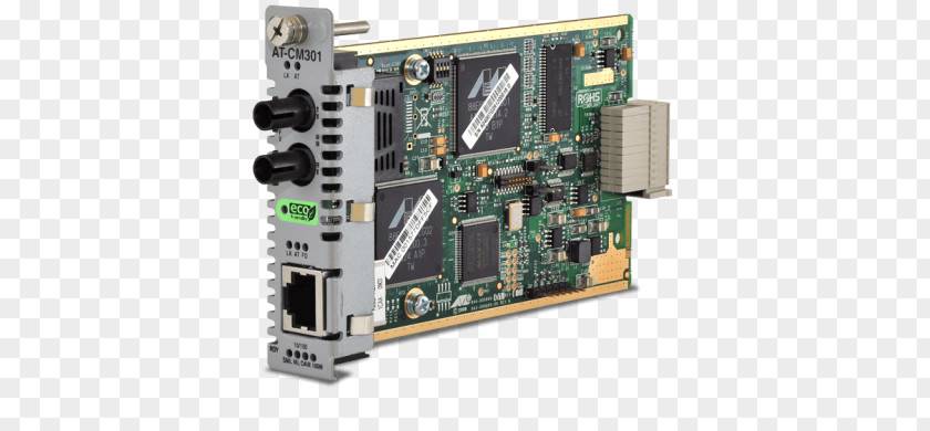 Allied Telesis Converteon AT-CM3K0S Small Form-factor Pluggable Transceiver Fiber Media Converter Single-mode Optical PNG