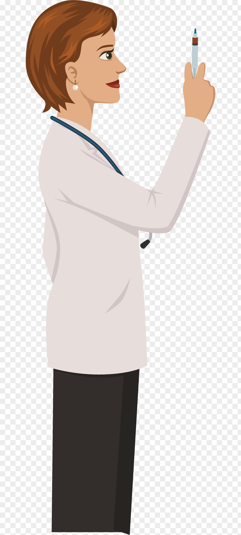 An Injection Woman Doctor Cartoon Physician Illustration PNG