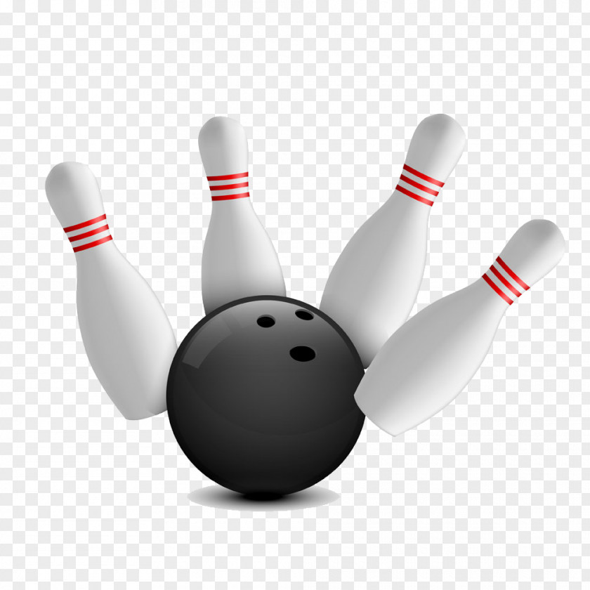 Cartoon Bowling Pin Ball Strike Clip Art PNG