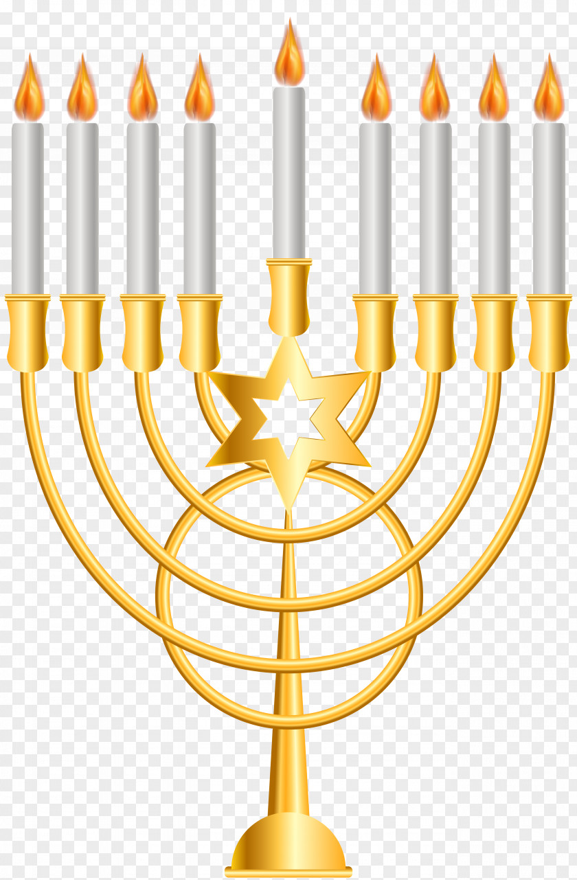 Judaism Celebration: Hanukkah Menorah Dreidel Image PNG