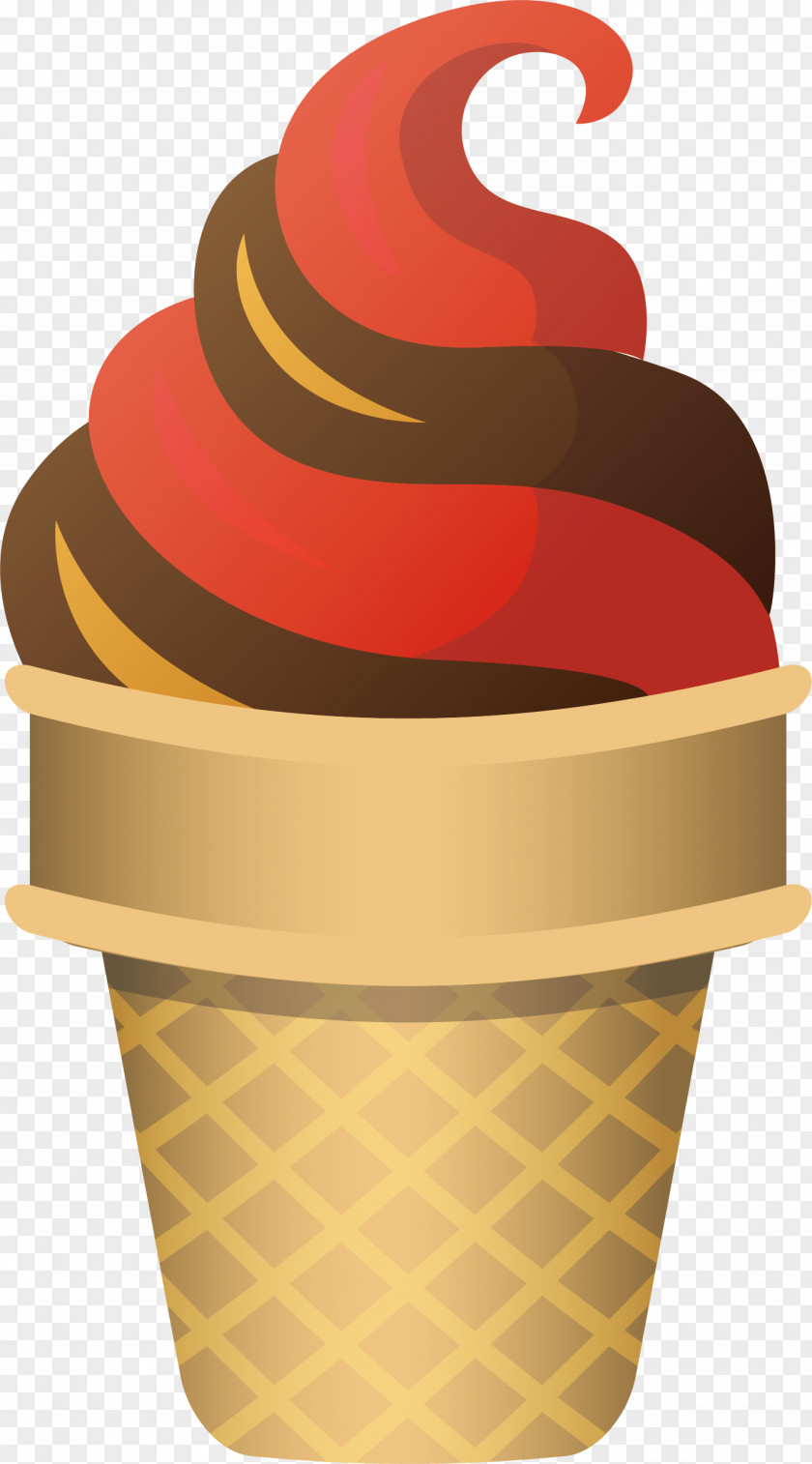 Two-color Eggpad Ice Cream Cones Sundae Flavor PNG