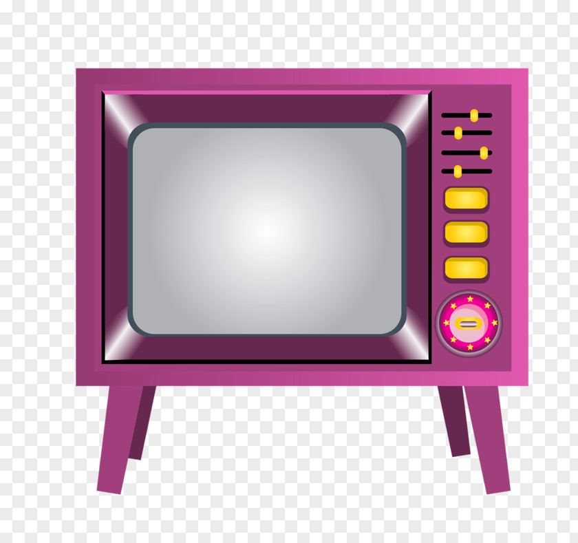 Hand-painted Microwave Television Cartoon PNG
