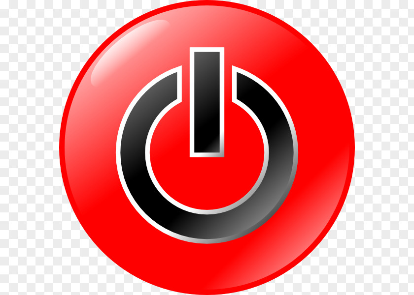 Red Black Power Button Symbol Icon Clip Art PNG