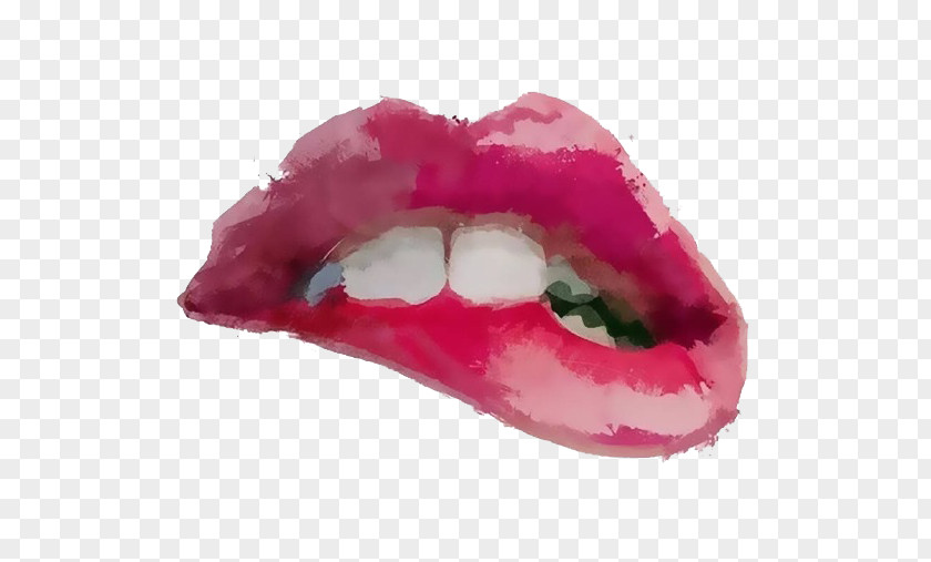 Watercolor Painting Drawing Mouth Art Illustration PNG painting Illustration, Sexy rose red lips clipart PNG
