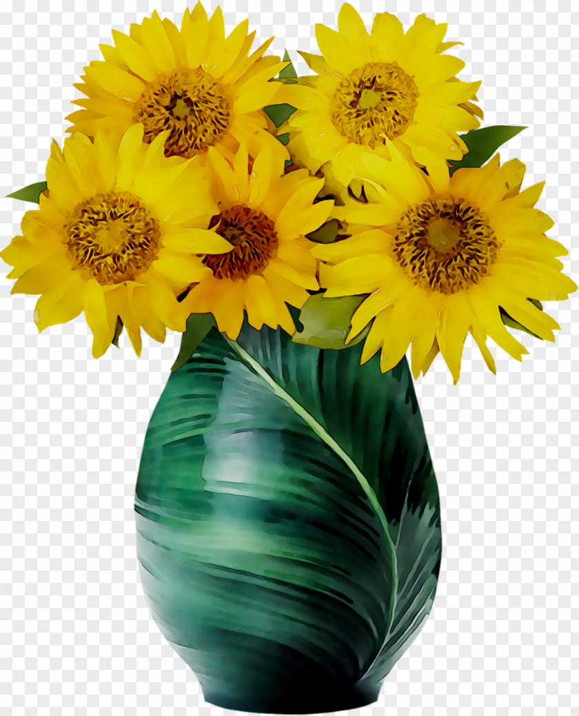Common Sunflower Floral Design Vase Flower Bouquet PNG