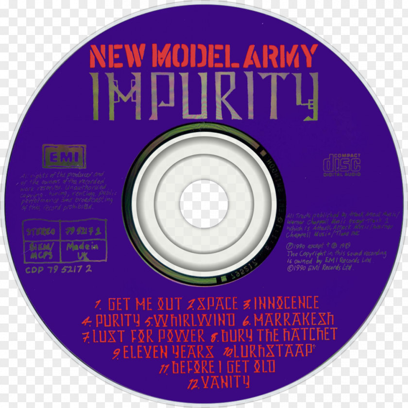 Discography Compact Disc New Model Army Brand A-side And B-side PNG