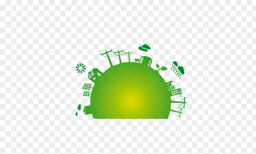 Global Village Green Energy Conservation Clip Art PNG