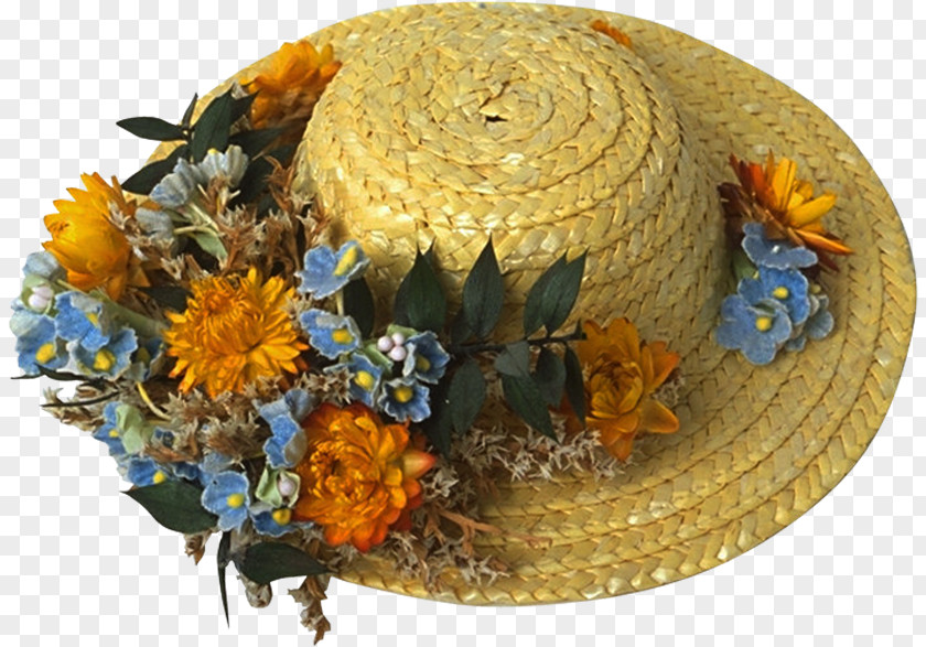 Hat Straw Chapéu De Palha Flower PNG