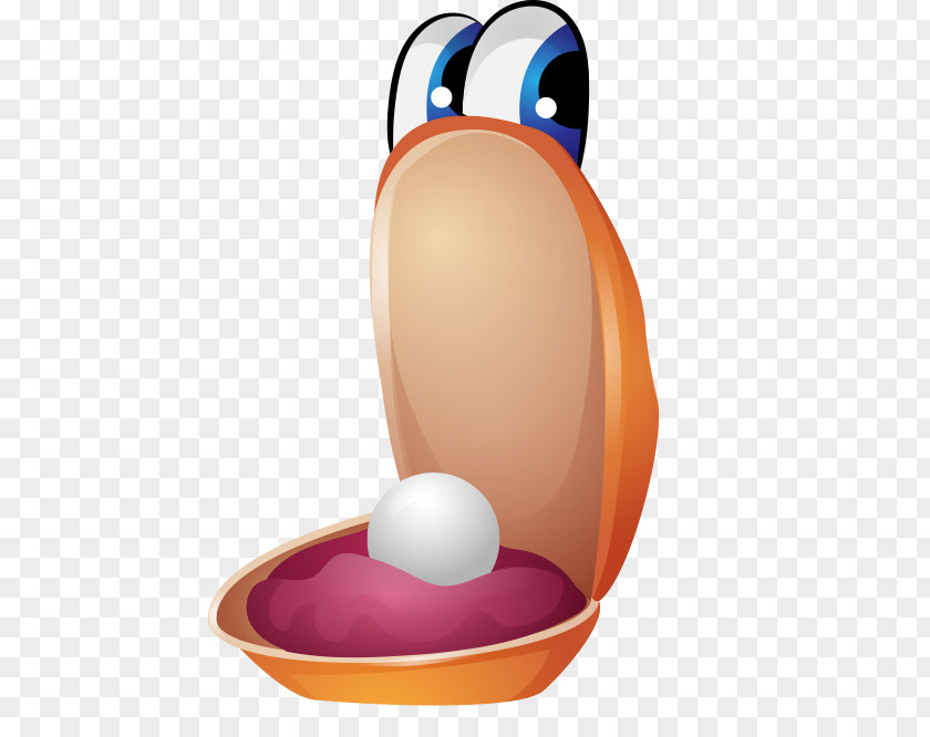 Cartoon Mouth Painted Pearl Shell Seashell PNG