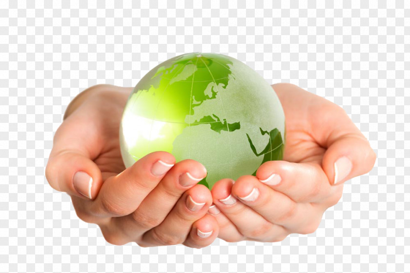 Green Earth Globe Hand Photography PNG