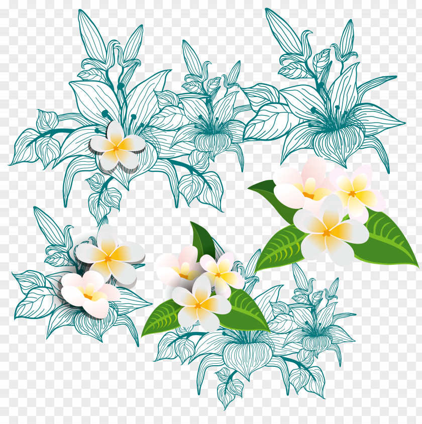 Goose Yellow Flowers And Leaves Vector Floral Design Flower Icon PNG