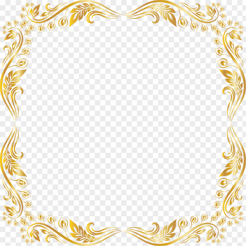 Hand Painted Gold Pattern Motif PNG