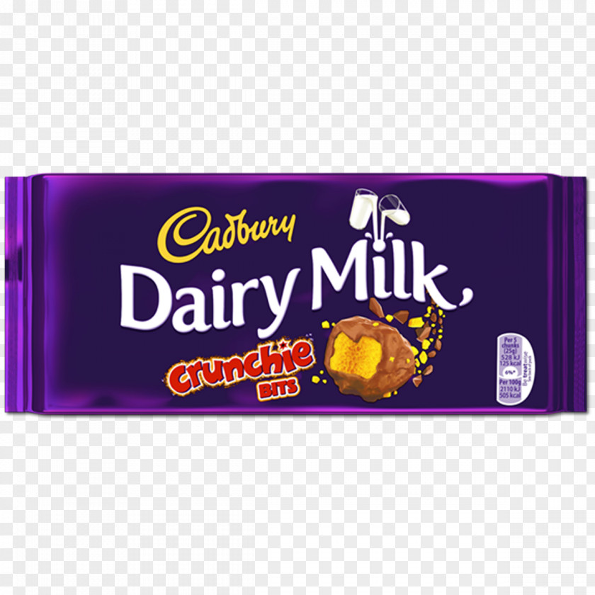 Milk Chocolate Bar Crunchie Cadbury Dairy PNG