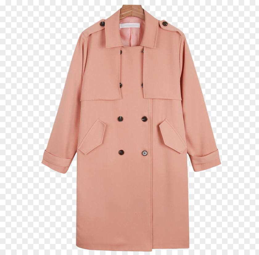 Trench Coat Pink M Overcoat PNG