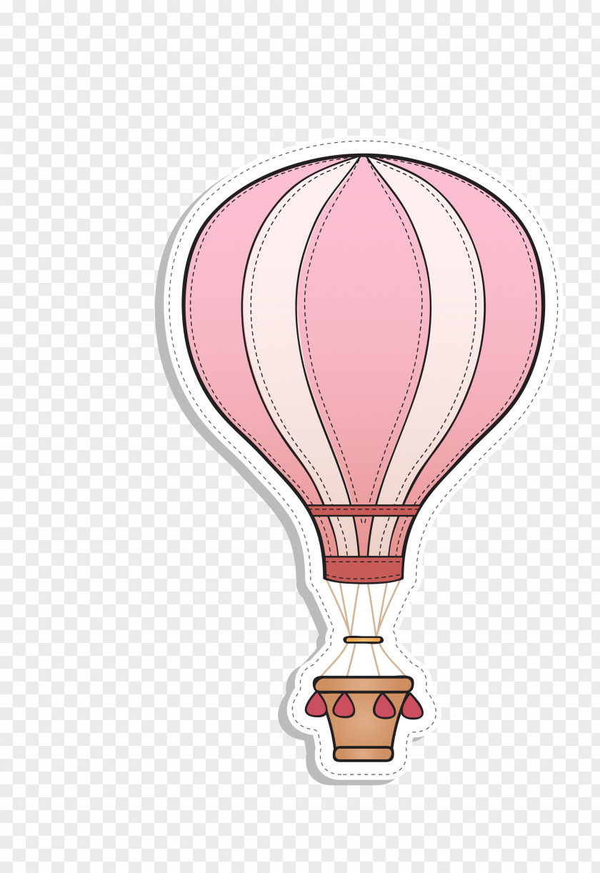 Vector Pink Cartoon Hot Air Balloon PNG