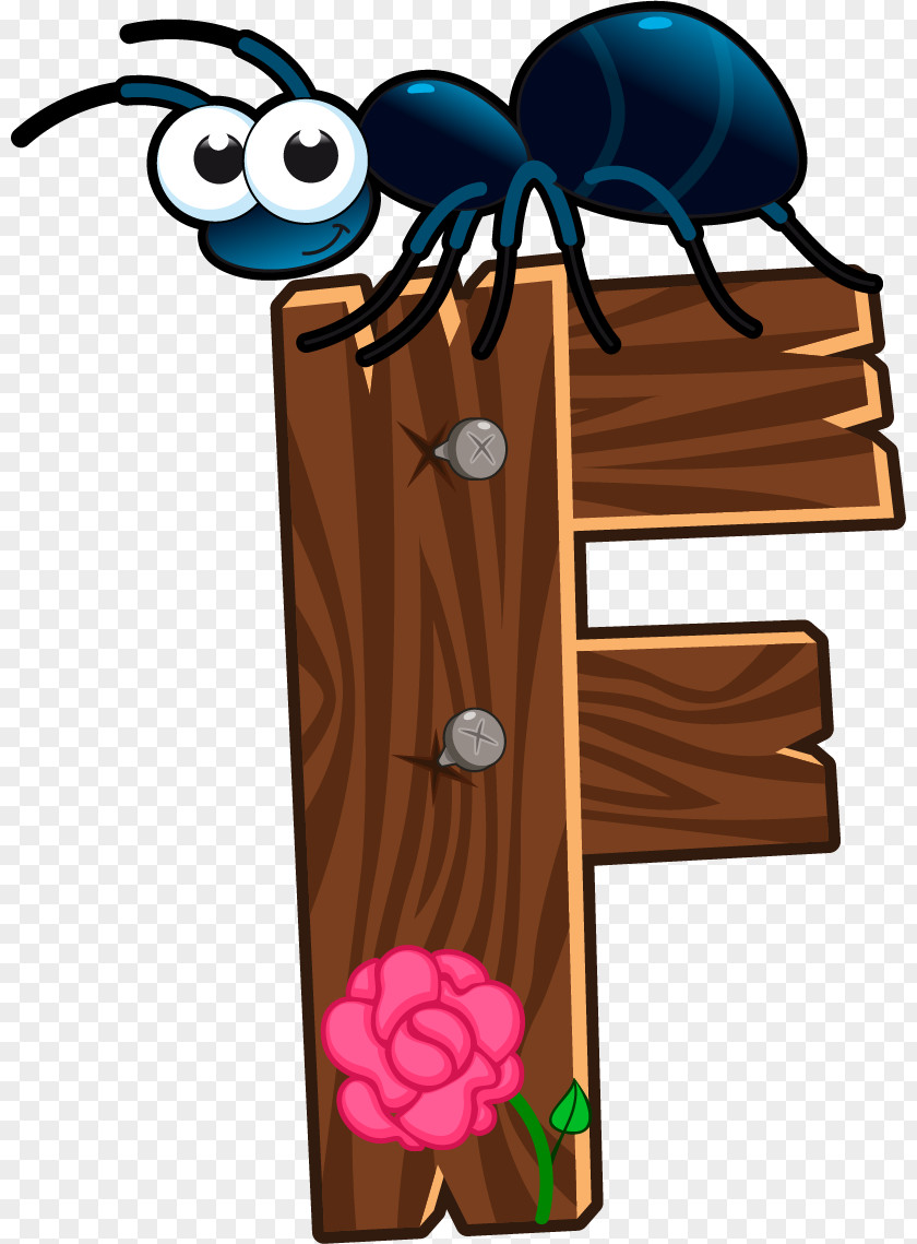 Cartoon Wooden Animals F Letter Wood PNG