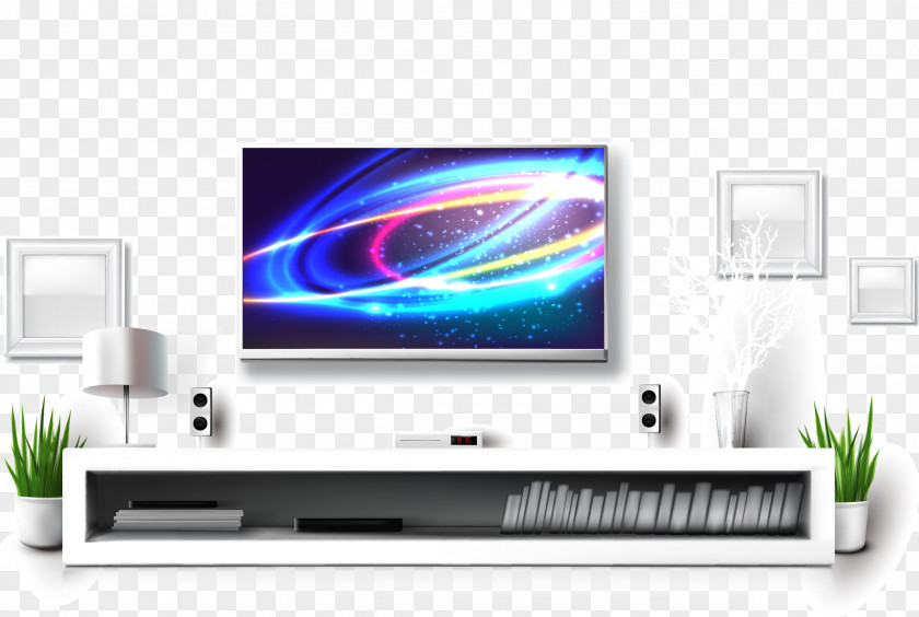 Vector TV Cabinet Soundbar Wireless Speaker Audio Signal Headphones PNG