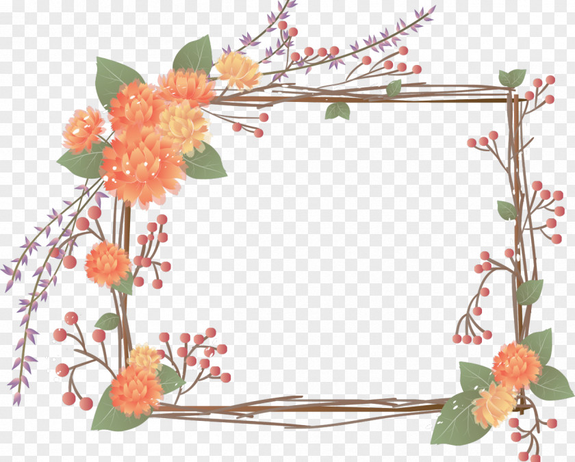 Flower Frame Paper Pattern PNG