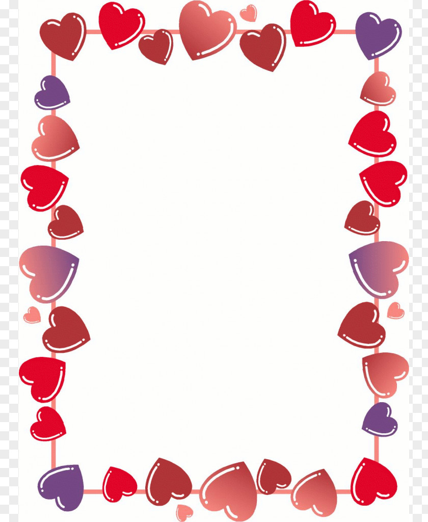 Heart Border For Word Valentine's Day Love Happiness Greeting & Note Cards Clip Art PNG