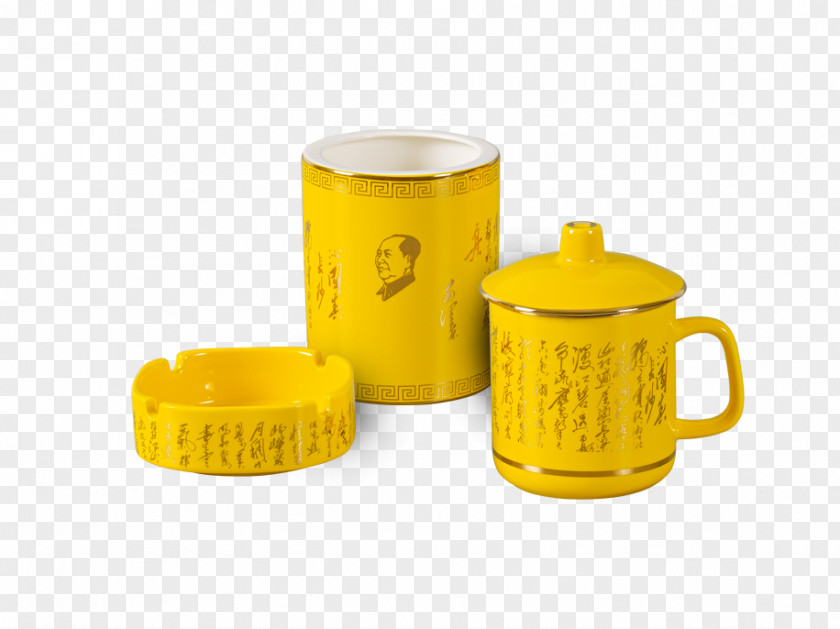 Yellow Cups Coffee Cup Table-glass Ceramic PNG