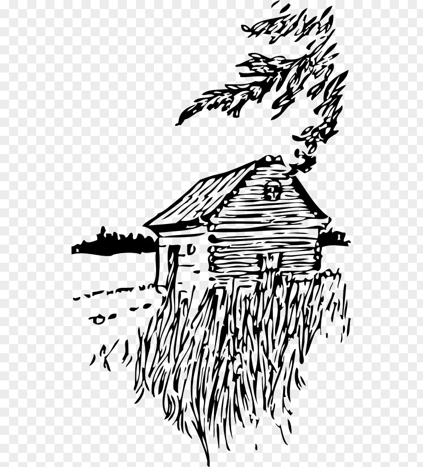 Cabin Landscape Plain Clip Art PNG