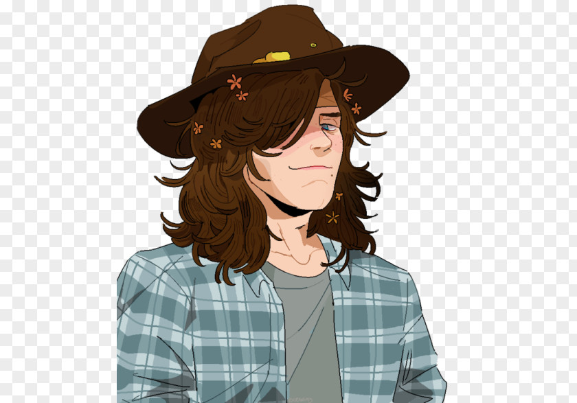 Carl Grimes Fedora Fan Art PNG