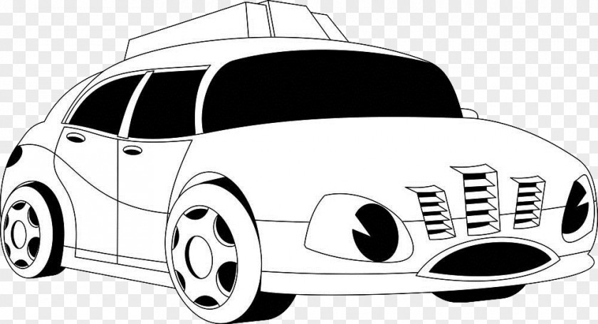 Cartoon Hand Painted Police Car Drawing PNG