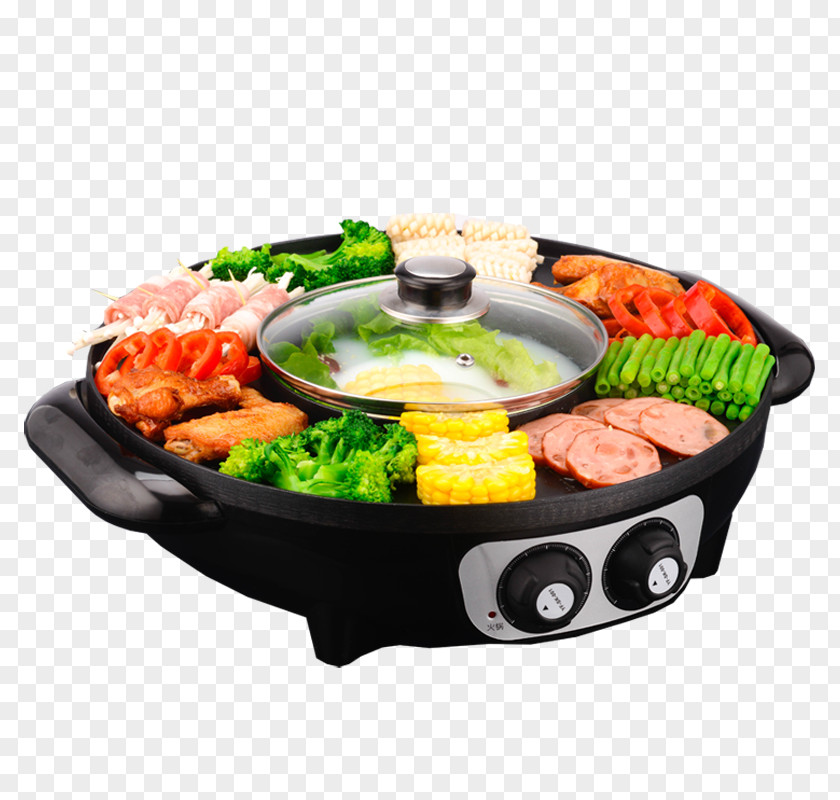 Korean Household Electric Barbecue Pits Thai Suki Sukiyaki Hot Pot Shabu-shabu Frying Pan PNG