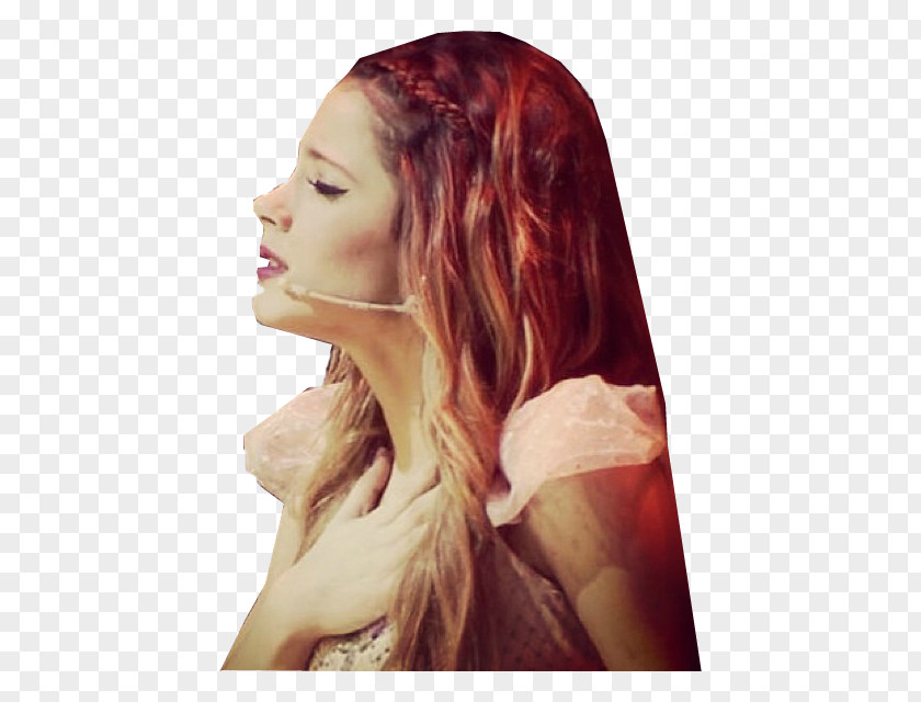 Tini Martina Stoessel Violetta Red Hair Coloring Long PNG