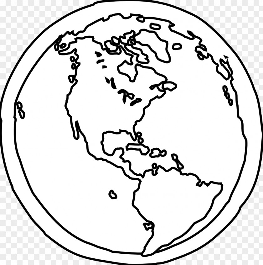 Black And White Earth Globe Clip Art PNG