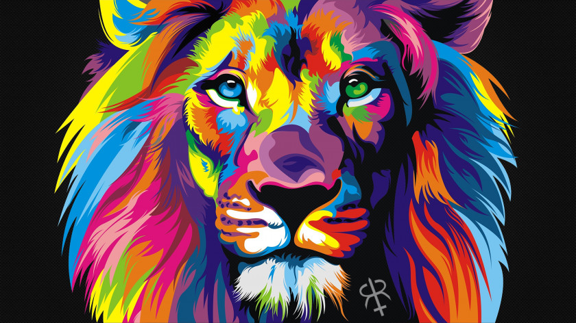 Rambo Lion Art Painting Canvas Wallpaper PNG