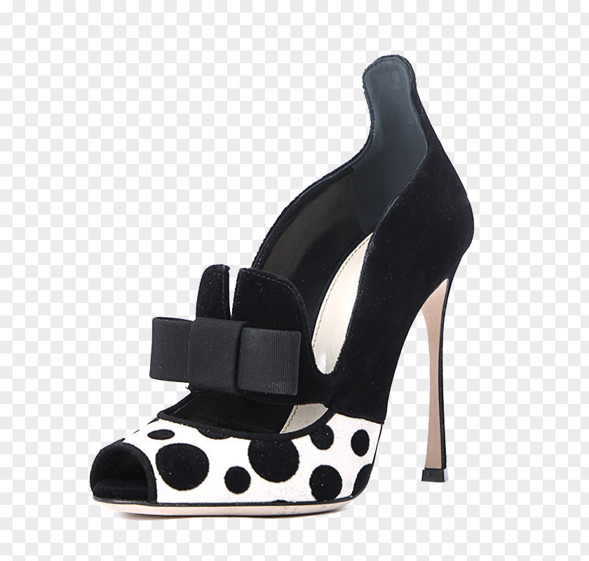 Black And White Spots High Heels High-heeled Footwear PNG