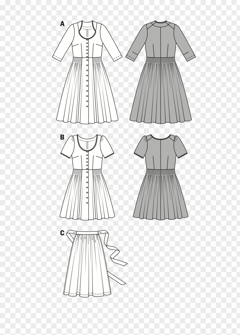 Dress Burda Style Gown Sewing Pattern PNG