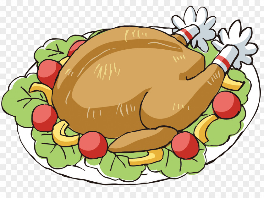 Christmas Chicken As Food Clip Art PNG