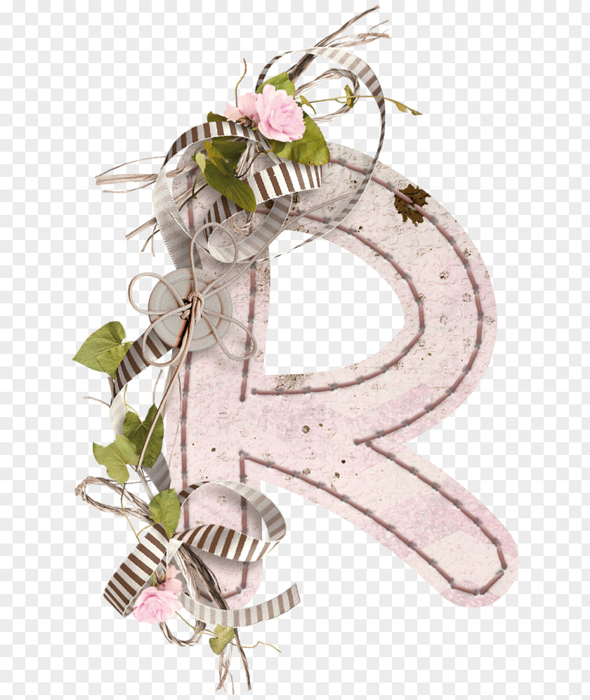 Cloth Decoration Letter R Flower P PNG