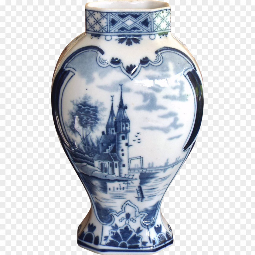 Vase Delftware Blue And White Pottery Ceramic PNG