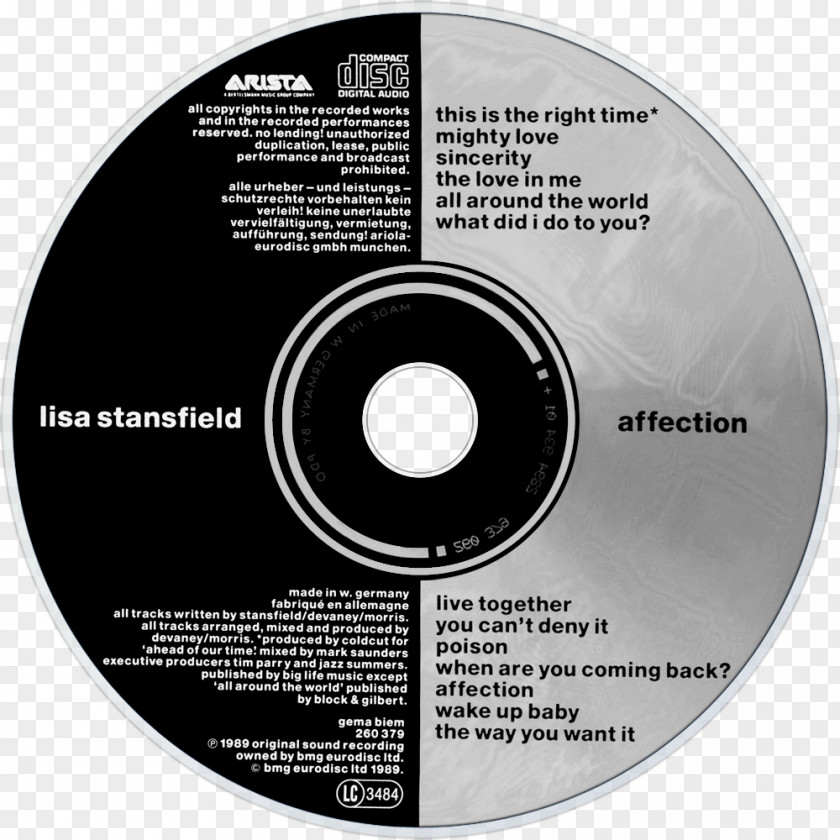 All Around The World Affection Compact Disc Complete Collection Biography: Greatest Hits Lisa Stansfield PNG