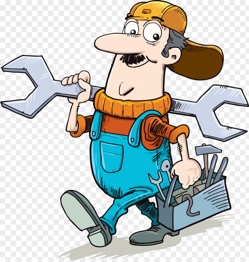 Cartoon Maintenance Worker Clip Art Illustration Image Vector Graphics PNG