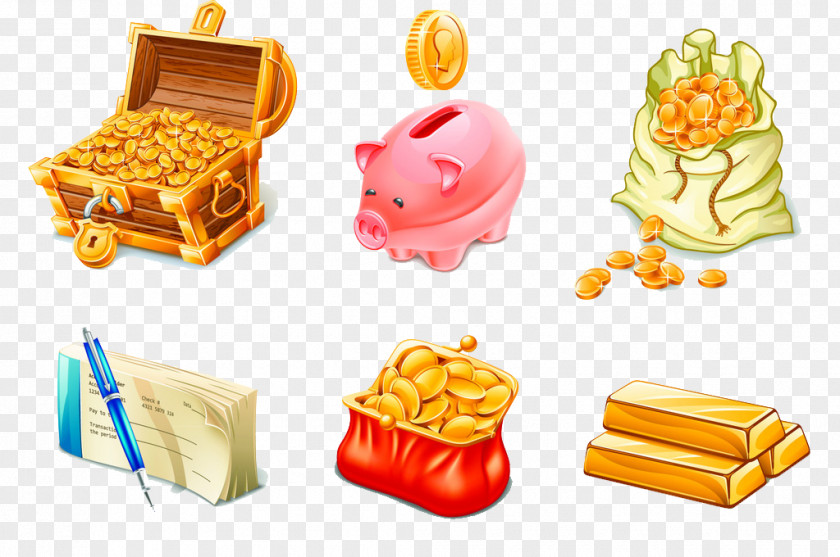 Ingots And Coins Decoration Money Currency Coin Icon PNG