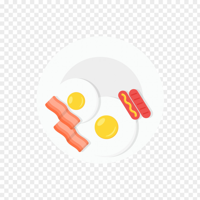 Eggs, Meat, Ham In A White Plate Breakfast PNG