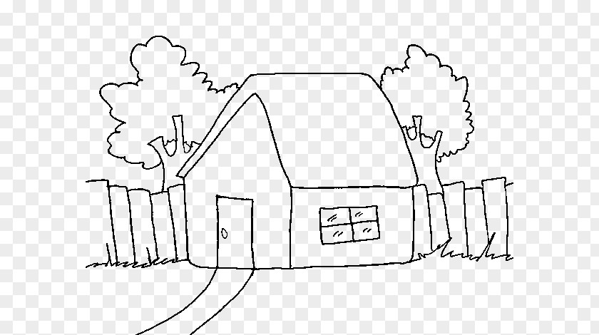 Advertising Fence Drawing Coloring Book House Black And White PNG