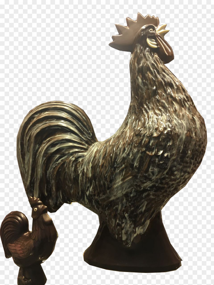 Rooster Bronze Sculpture Figurine PNG
